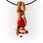 Brown Sock Monkey Pendant S..
