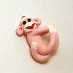 Pink Sock Monkey Pendant Sw..