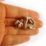 Brown Sock Monkey Pendant S..